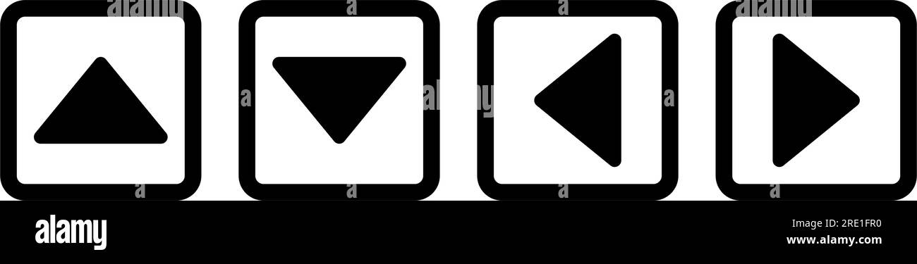 Ensemble d'icônes de flèches. Haut, bas, gauche et droite. Illustration de Vecteur
