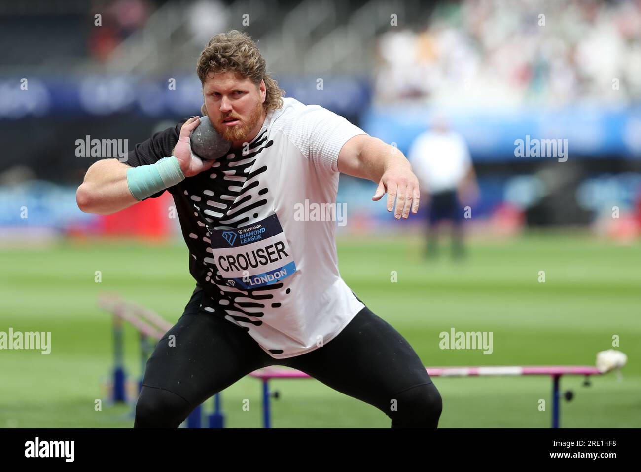 Ryan CROUSER (États-Unis d'Amérique) participe à la finale du lancer du poids masculin en 2023, IAAF Diamond League, Queen Elizabeth Olympic Park, Stratford, Londres, Royaume-Uni. Banque D'Images