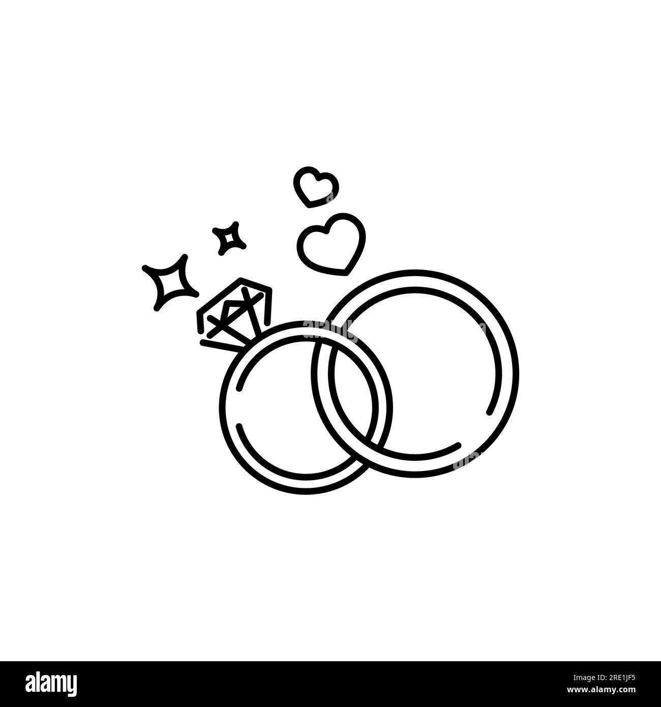 Bague de mariage en icône contour mince de style. Illustration de Vecteur Bague de mariage en icône contour mince de style. Illustration de Vecteur