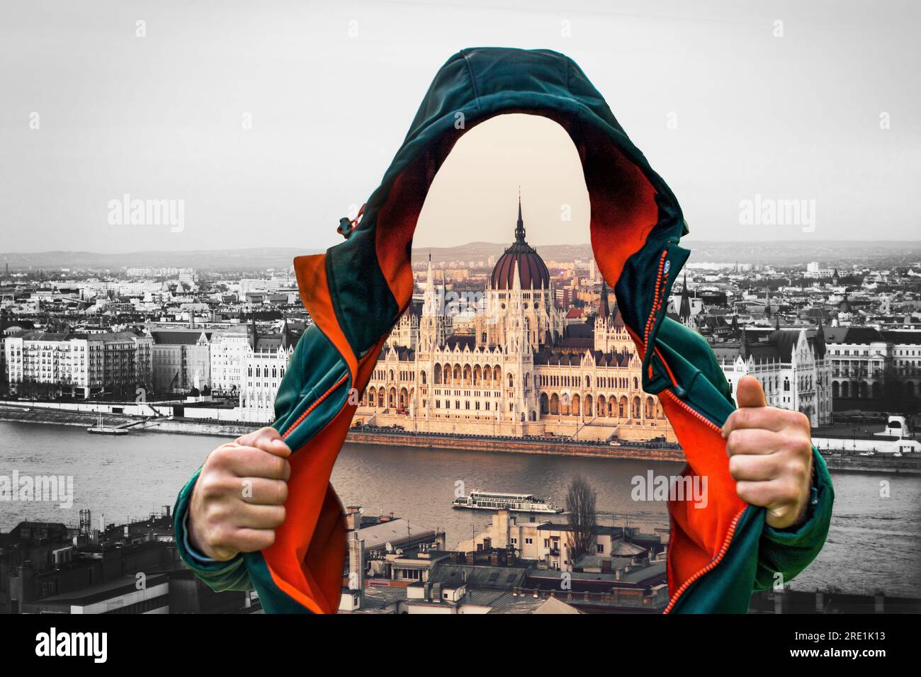 Belle vue sur le Palament à Budapest le soir / jour. Belle vue sur Budapest depuis le bastion Banque D'Images