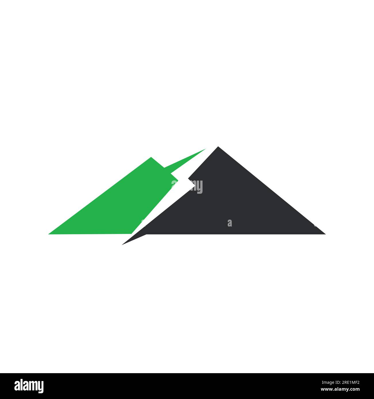 Vecteur de logo de symbole d'énergie de montagne flash de tonnerre. Illustration vectorielle de Creative Mountain concept Cloud Electrical Icon logo Lightning thunder Illustration de Vecteur