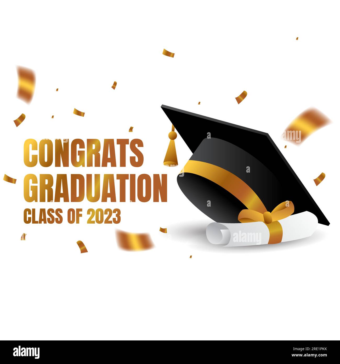 félicitations graduation 2023 conception vectorielle de carte de voeux. classe de 2023. Illustration de Vecteur