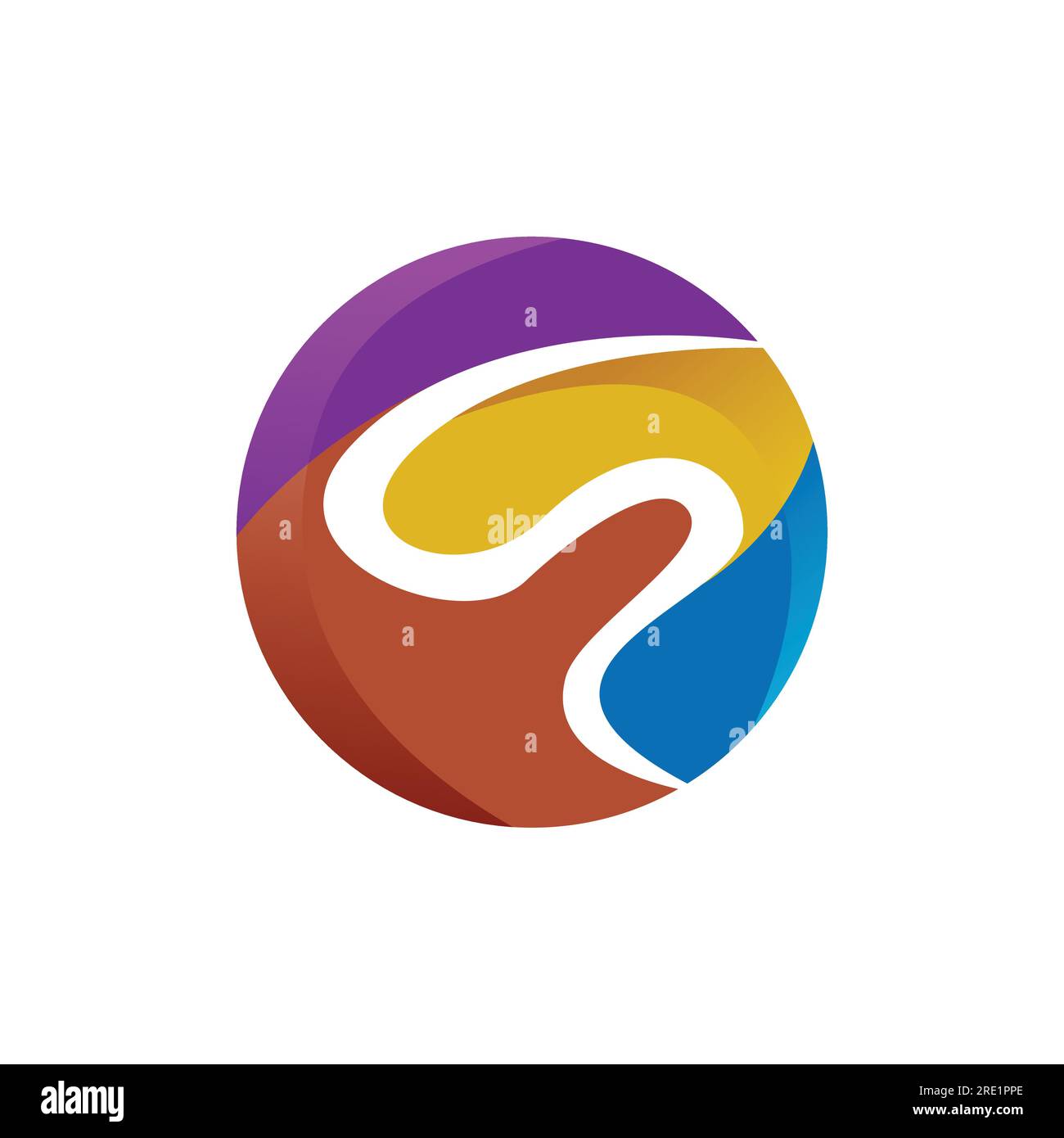 Modèle abstrait de logo de cercle coloré. Image vectorielle abstraite de logo de tourbillon de cercle décoratif Illustration de Vecteur