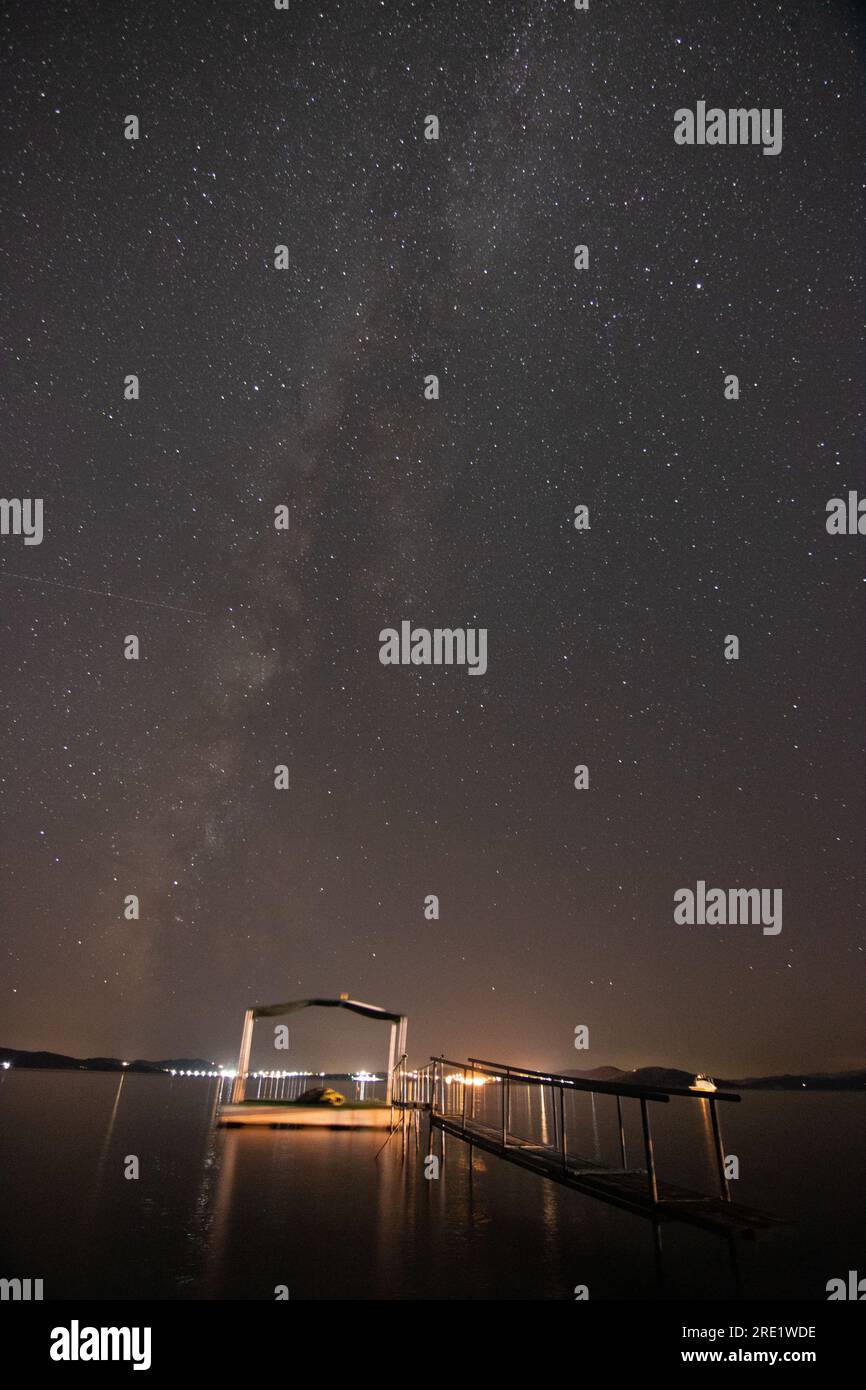 Voie lactée, photographie des étoiles la nuit Banque D'Images