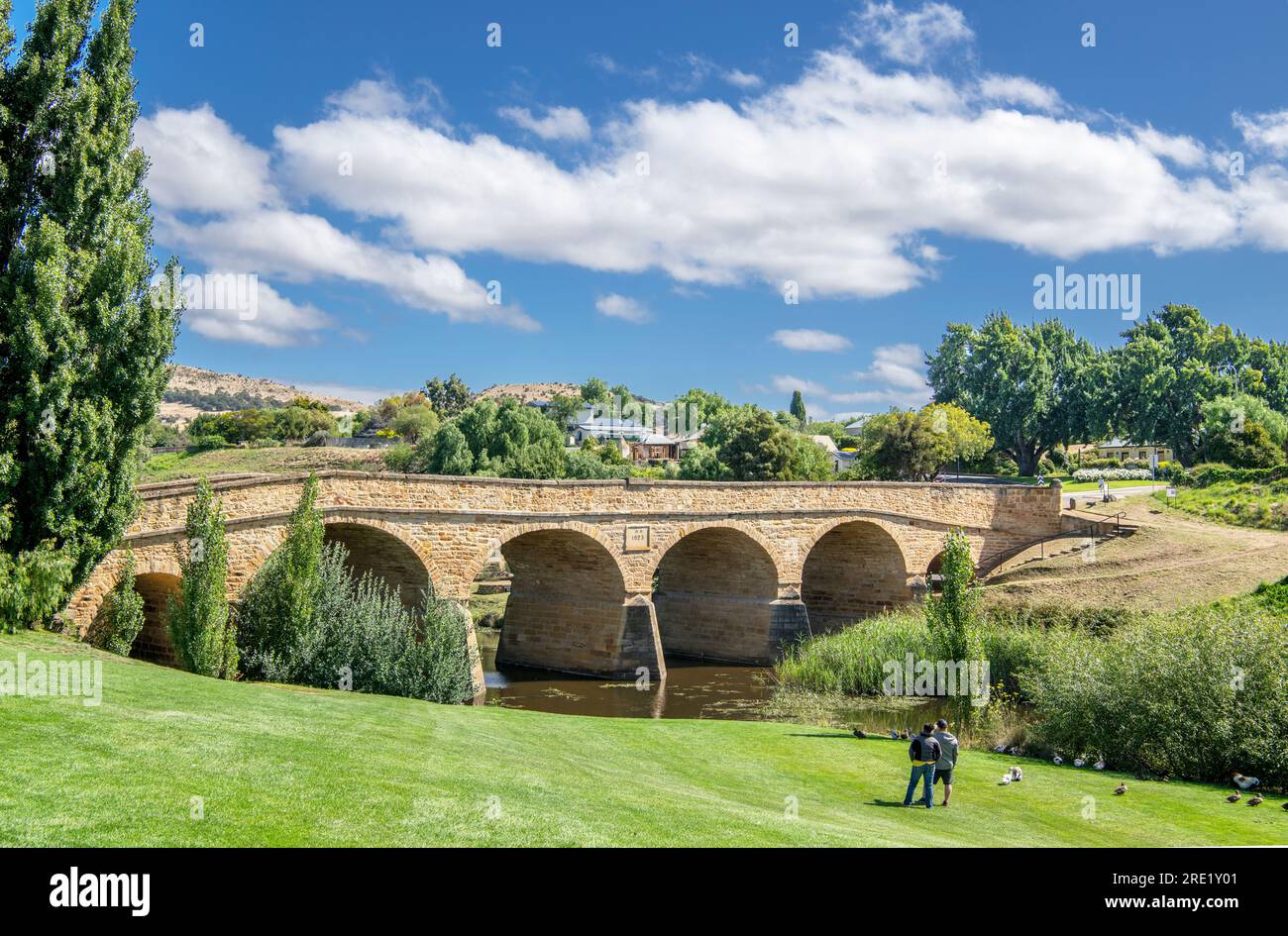 Le plus vieux pont d'Australie construit par des condamnés en 1823 Richmond Tasmanie Banque D'Images