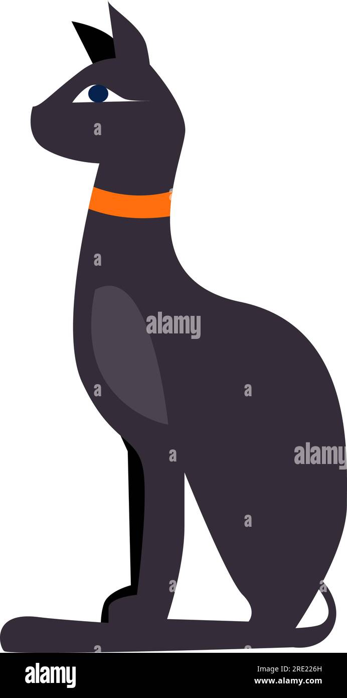 Illustration vectorielle de chat noir égyptien Illustration de Vecteur