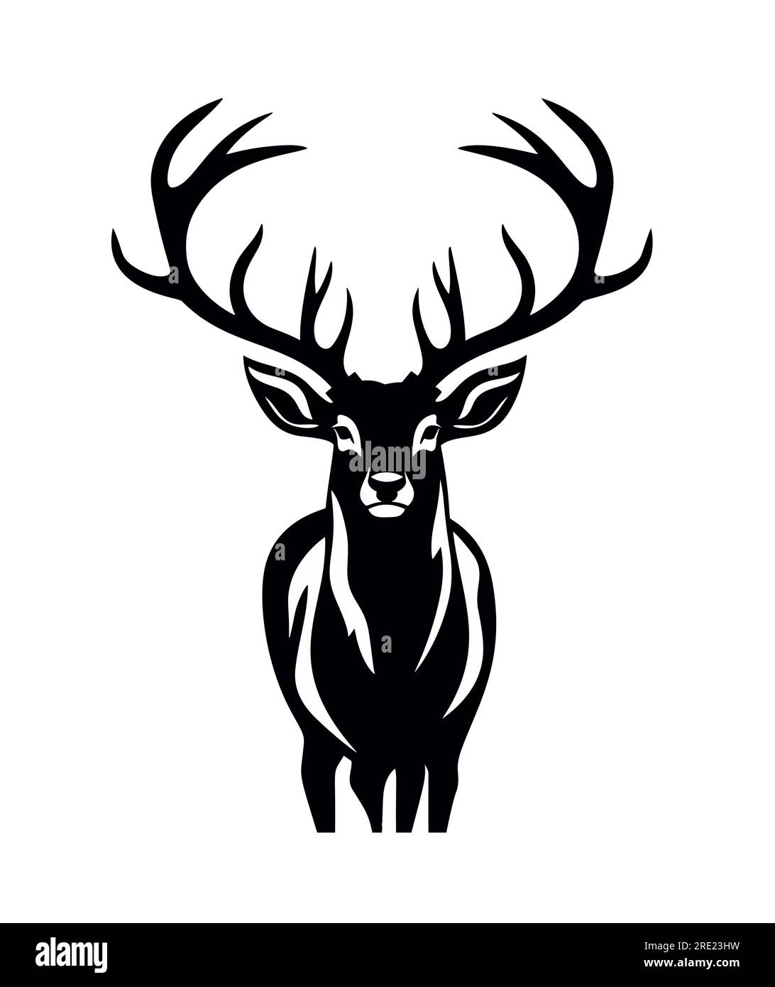 Logo de cerf, vecteur simple impressionnant de cerf, idéal pour votre logo de chasse, autocollants décalques. SPE 10 Illustration de Vecteur