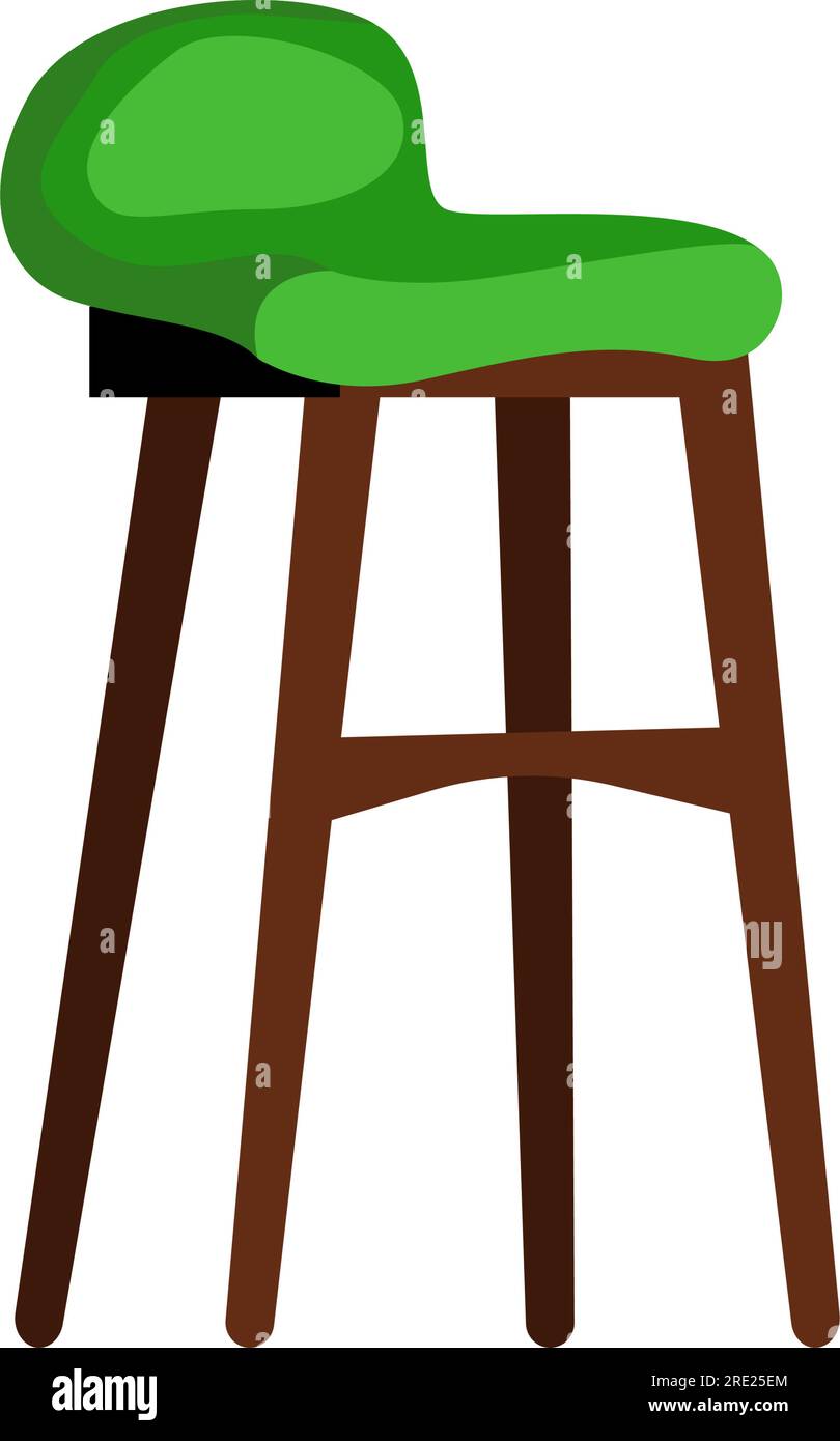 Tabouret rembourré vert moderne icône plate Illustration de Vecteur