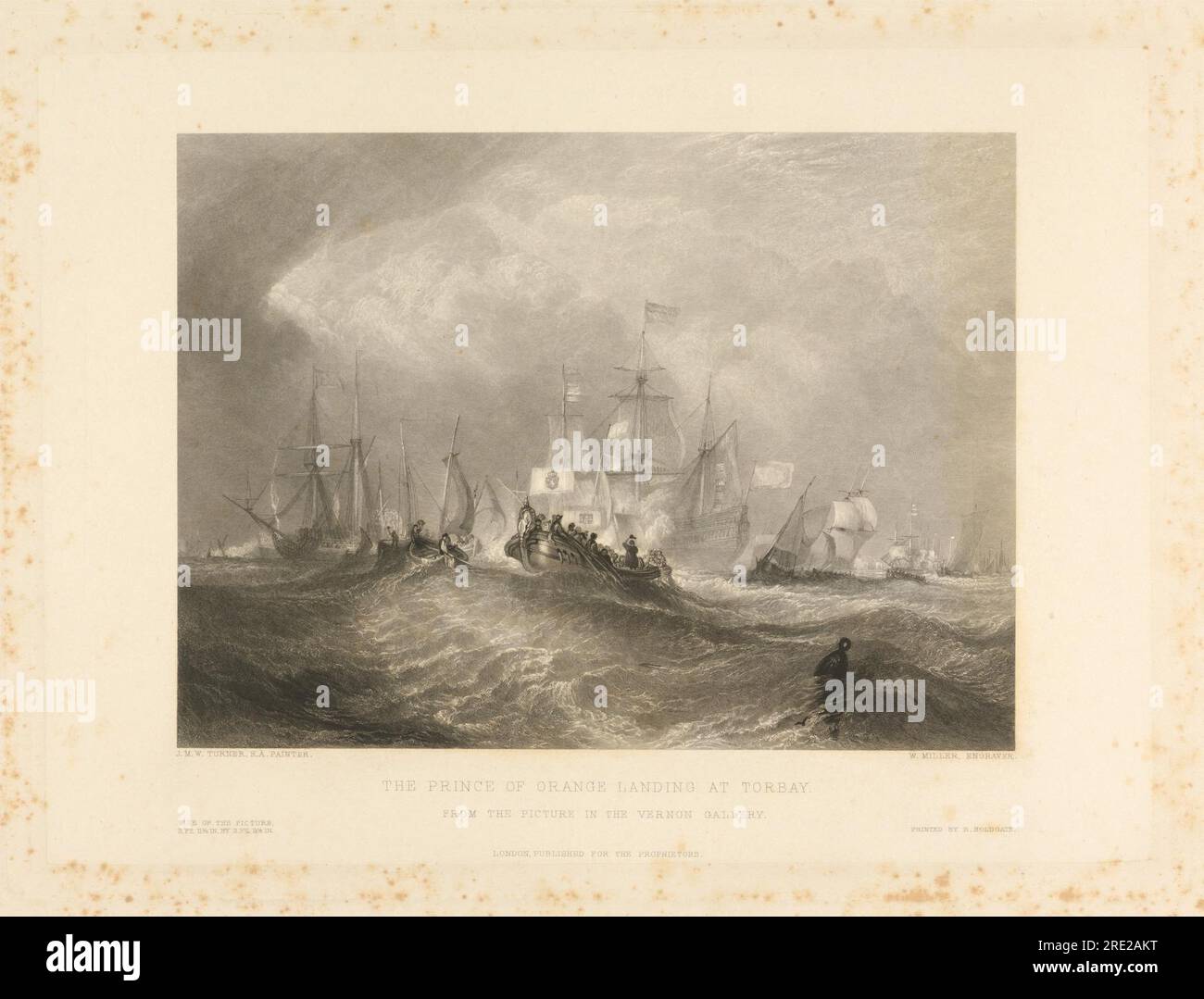 Le Prince of Orange Landing à Torbay par William Miller Banque D'Images