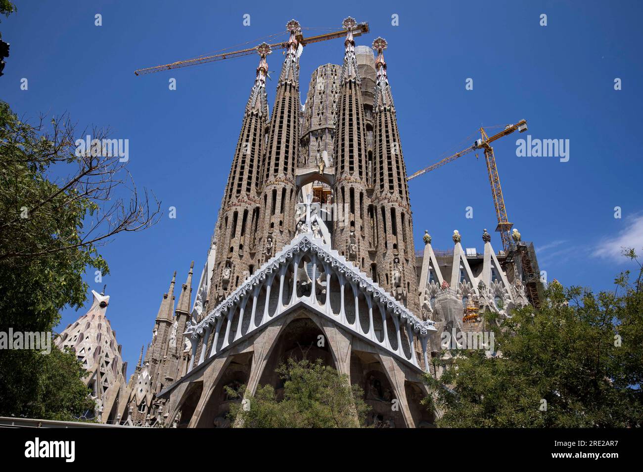 Barcelone, Espagne - 22 juillet 2023 : vue de la Sagrada Familia à Barcelone le 22 juillet 2023. Banque D'Images