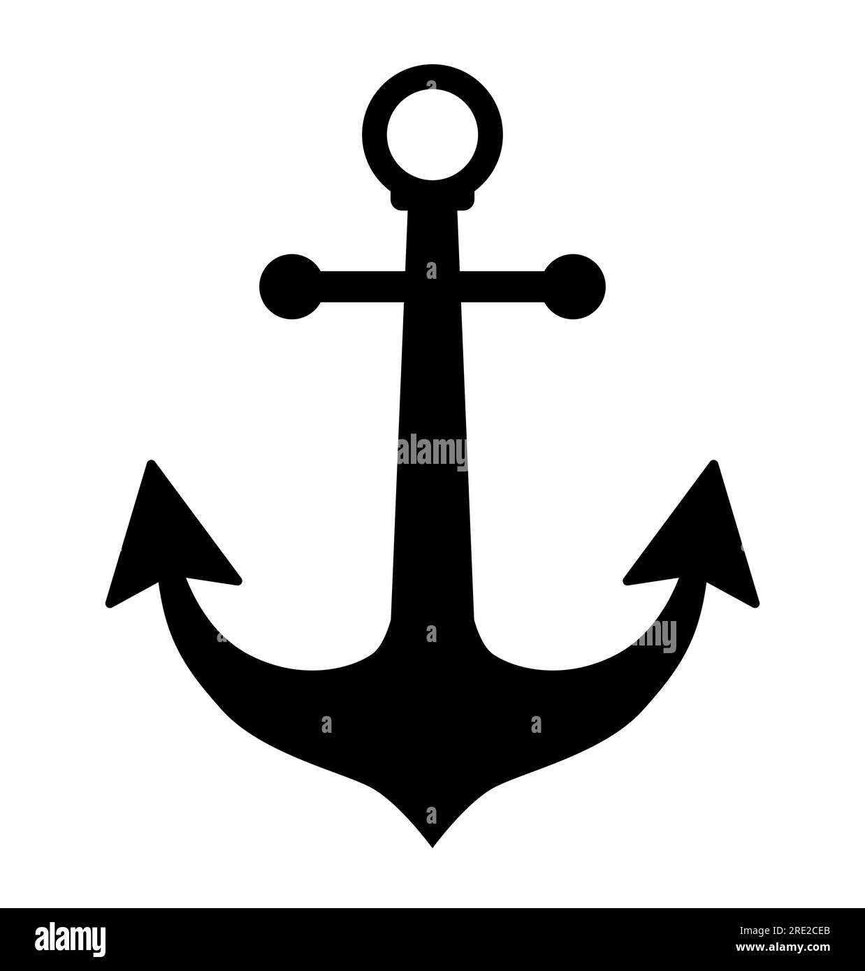 Symbole d'ancre de bateau simple icône d'illustration vectorielle d'ancre de bateau Illustration de Vecteur