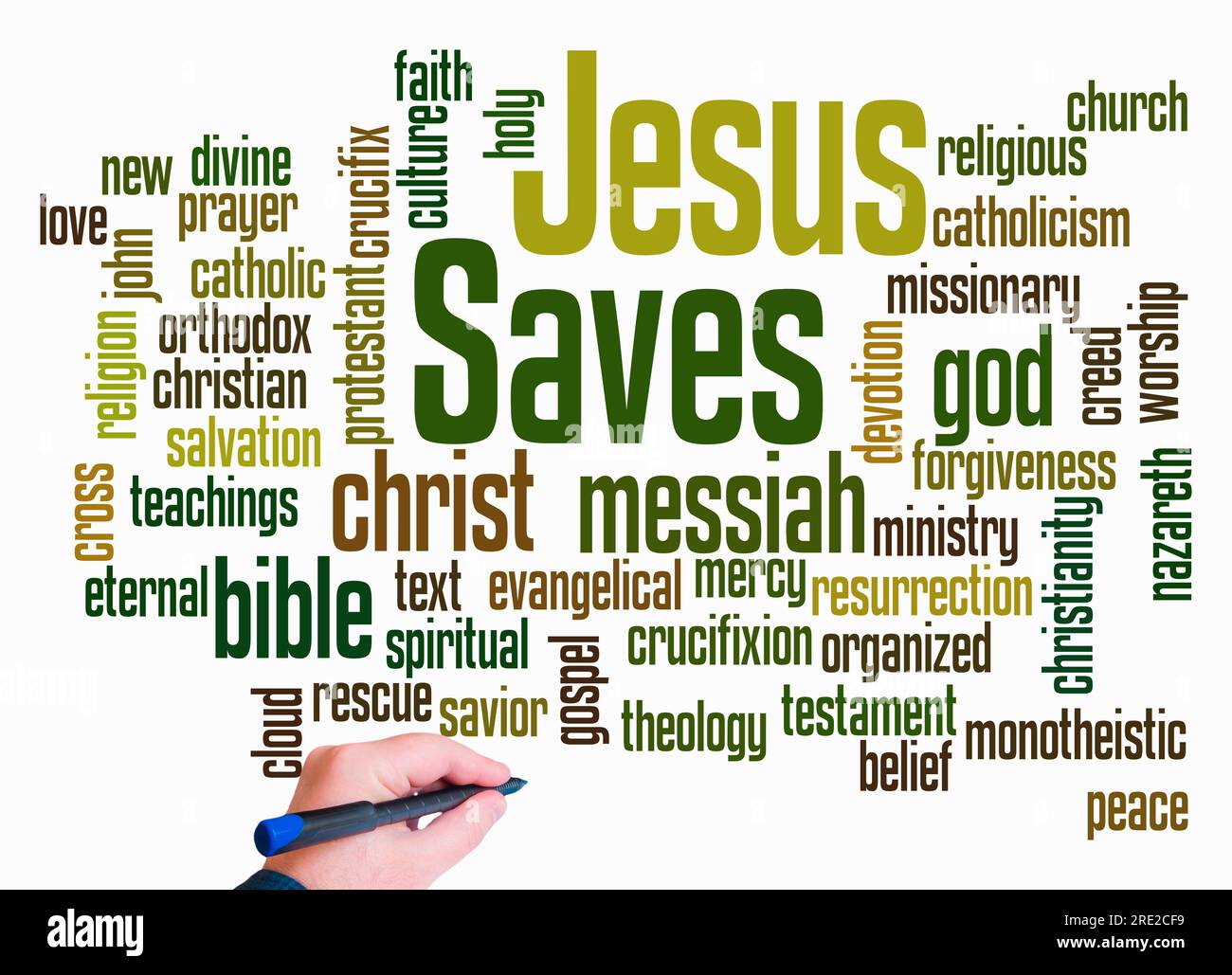 Nuage de mots avec JÉSUS SAUVE concept créer avec texte seulement. Banque D'Images