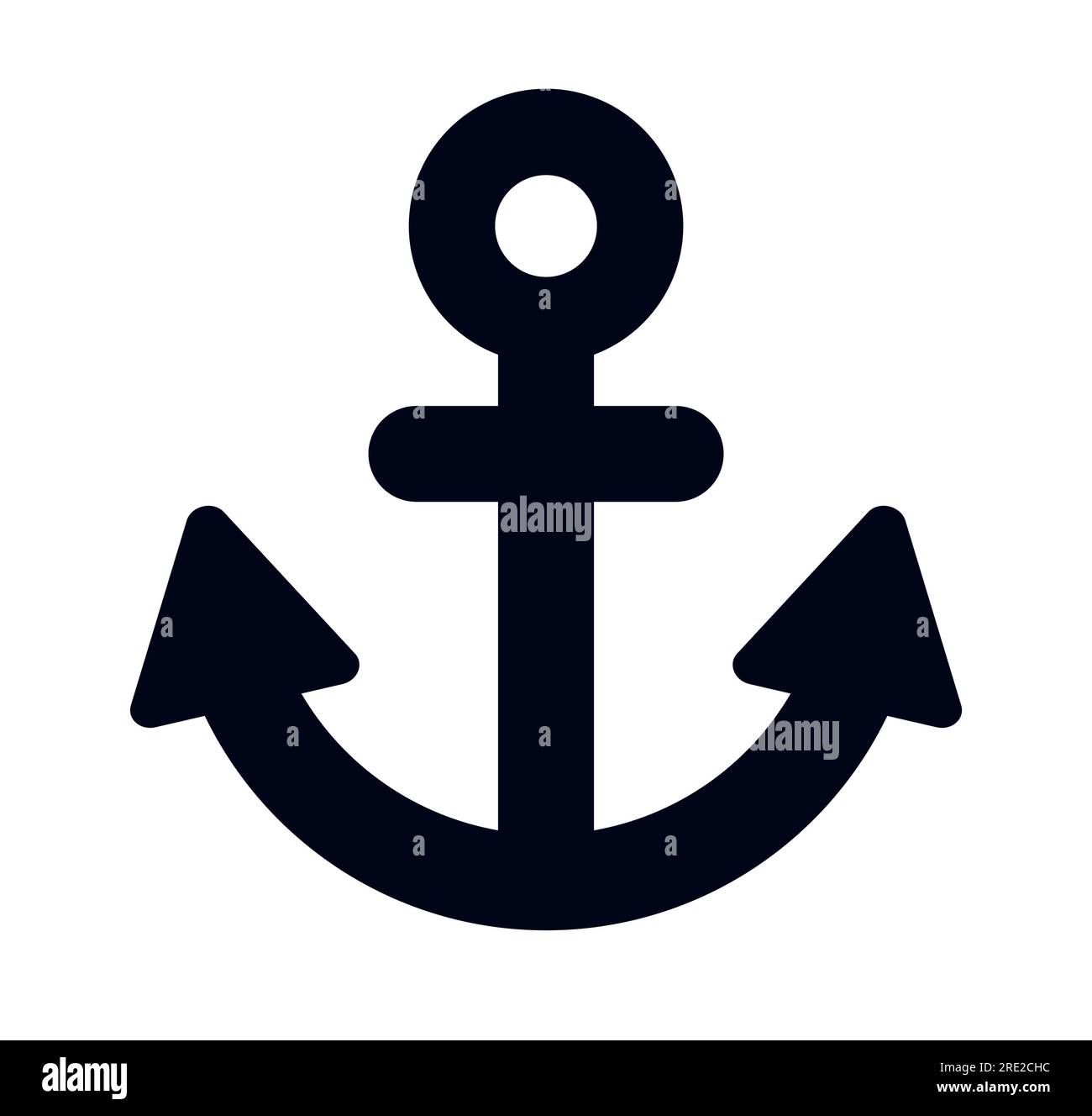 Icône d'ancre de bateau simple symbole d'illustration vectorielle d'ancre de bateau à voile Illustration de Vecteur