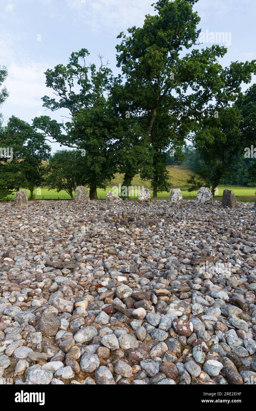 The Stone Circles à Kilmartin Glen, Écosse, Royaume-Uni un matin d'été Banque D'Images