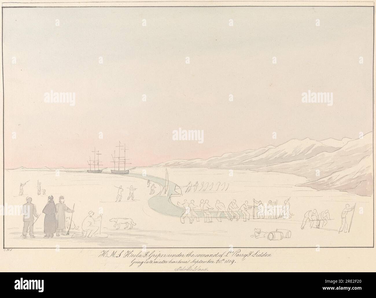 H.M.S. Hecla & Griper de Charles Hamilton Smith Banque D'Images