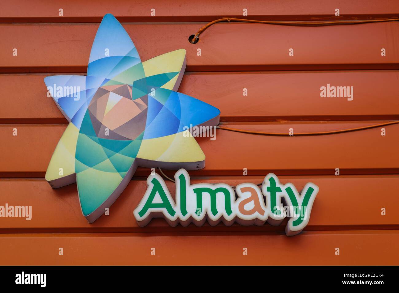 Kazakhstan, logo de la ville d'Almaty. Banque D'Images