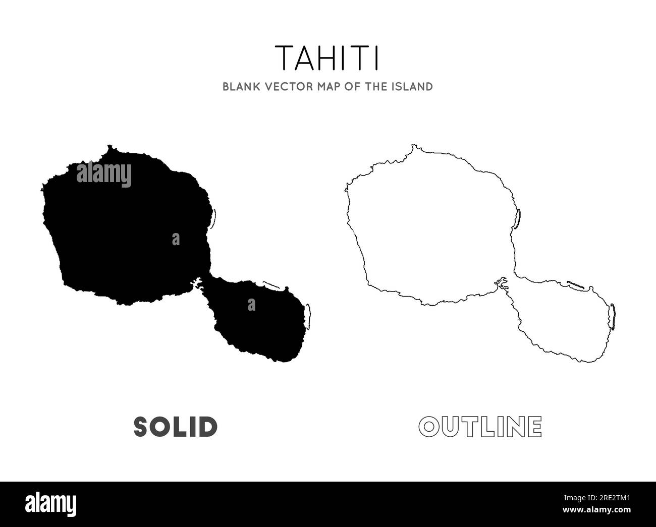 Carte de Tahiti. Carte vectorielle vierge de l'île. Borders of Tahiti pour votre infographie. Illustration vectorielle. Illustration de Vecteur