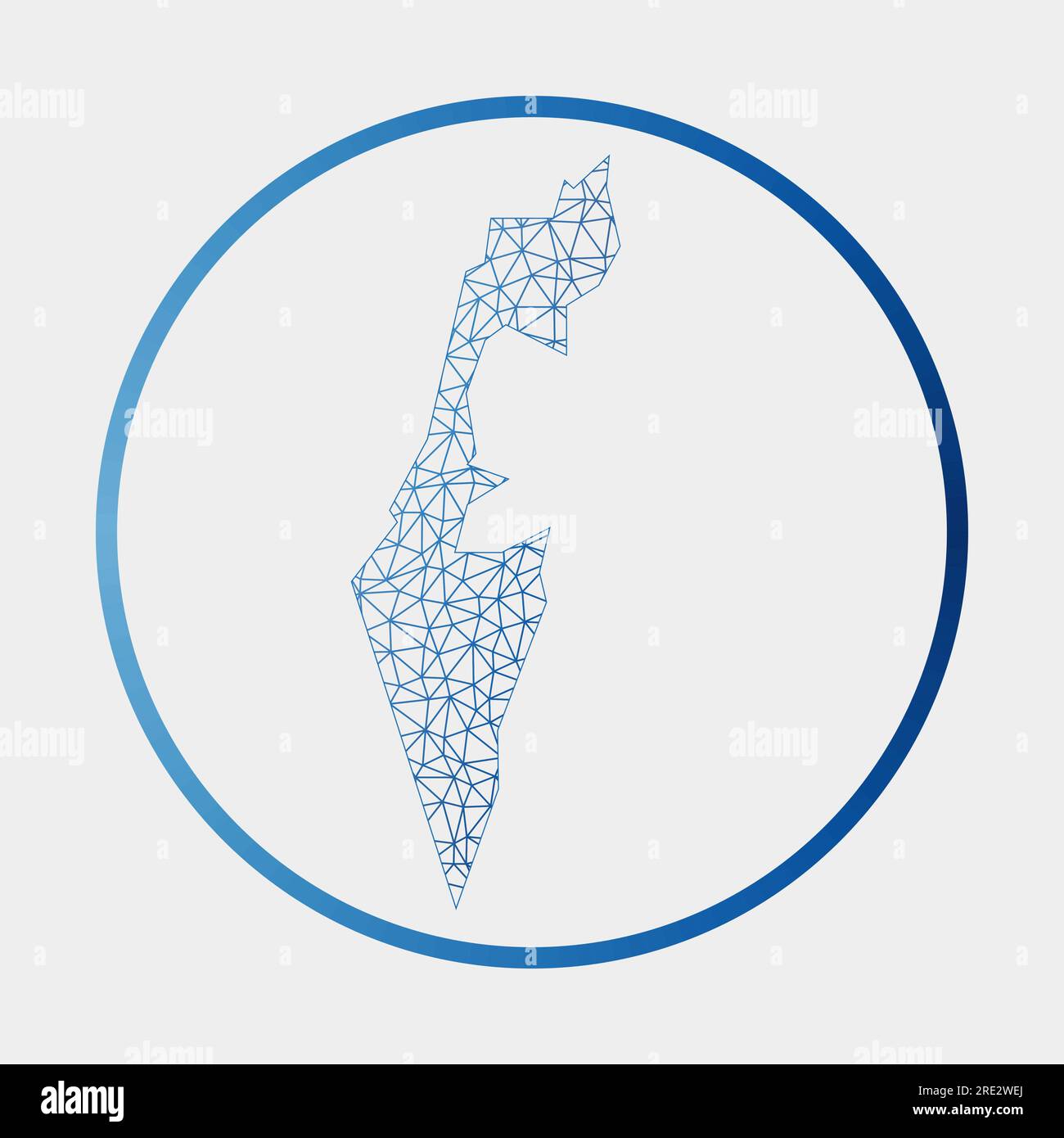 Icône Israël. Plan du réseau du pays. Signe rond d'Israël avec anneau dégradé. Technologie, internet, réseau, concept de télécommunication. Illustration de Vecteur