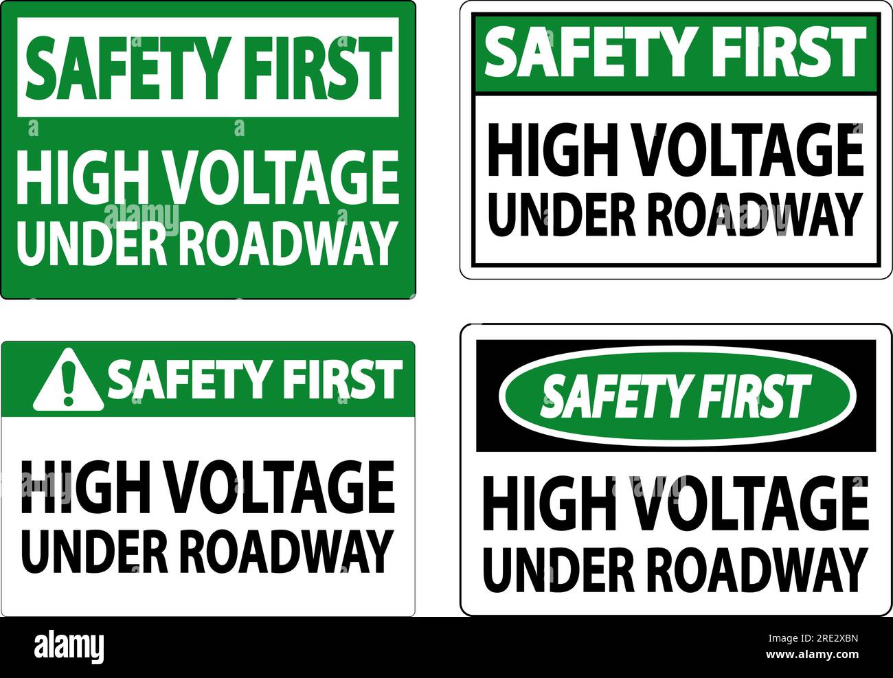 Première signalisation de sécurité haute tension sous la chaussée Illustration de Vecteur