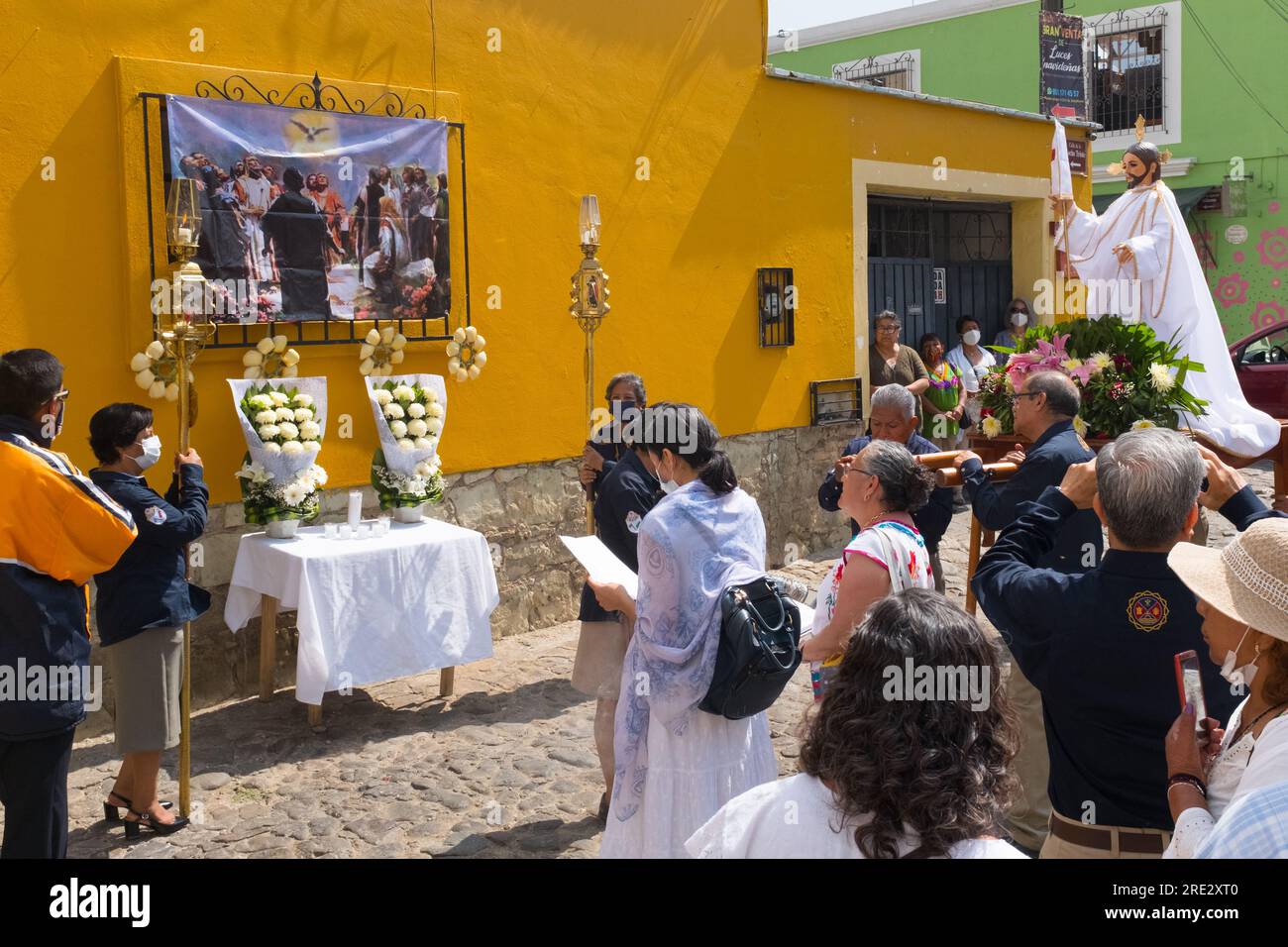 Fêtes de Pâques, Semana santa dans le quartier de Jalatlaco, Oaxaca de Juarez, Mexique Banque D'Images