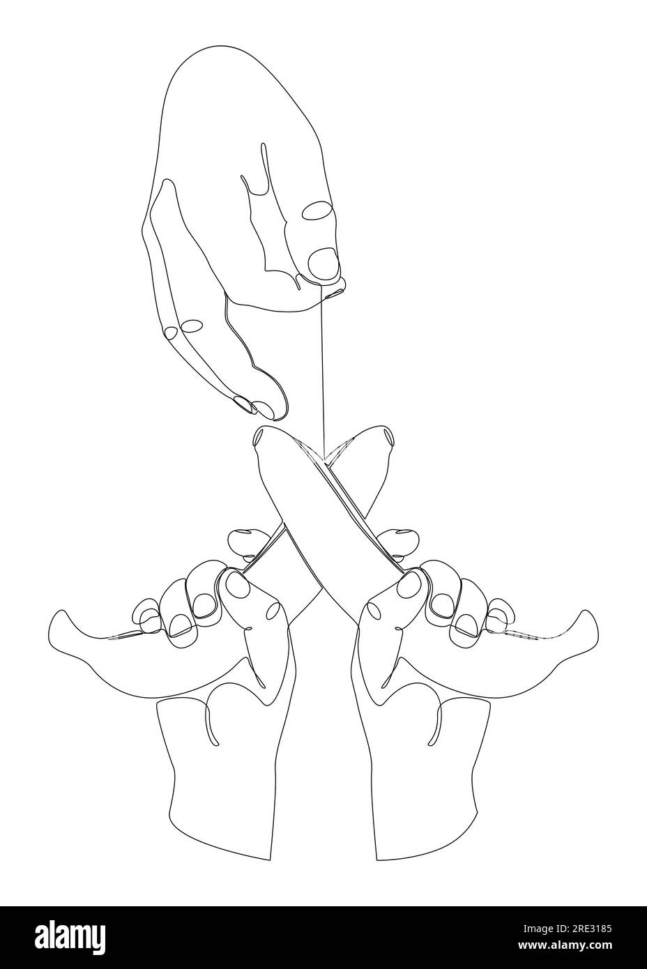 Une ligne continue de la main avec Banana. Concept de vecteur d'illustration de ligne mince. Dessin de contour idées créatives. Illustration de Vecteur