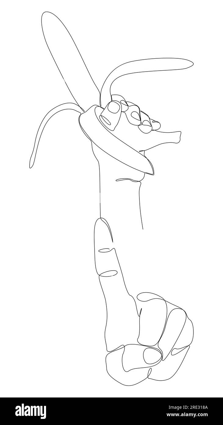 Une ligne continue de la main avec Banana. Concept de vecteur d'illustration de ligne mince. Dessin de contour idées créatives. Illustration de Vecteur