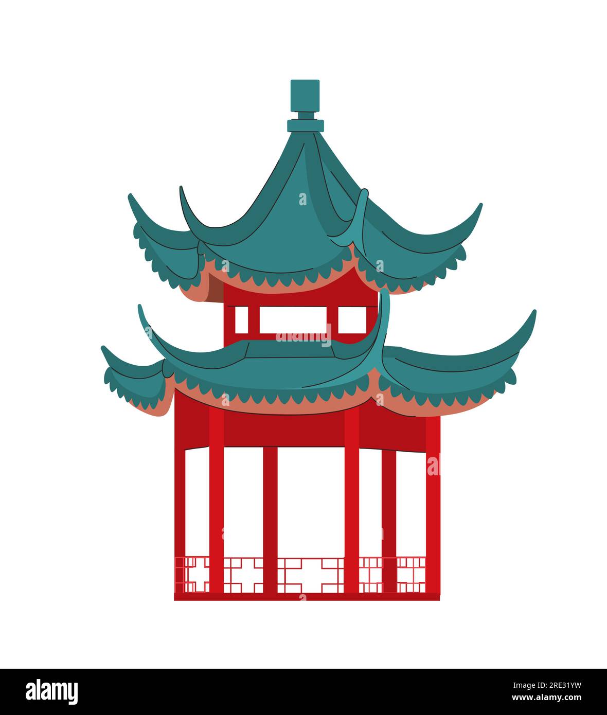 Concept de vecteur de bâtiment traditionnel chinois Illustration de Vecteur