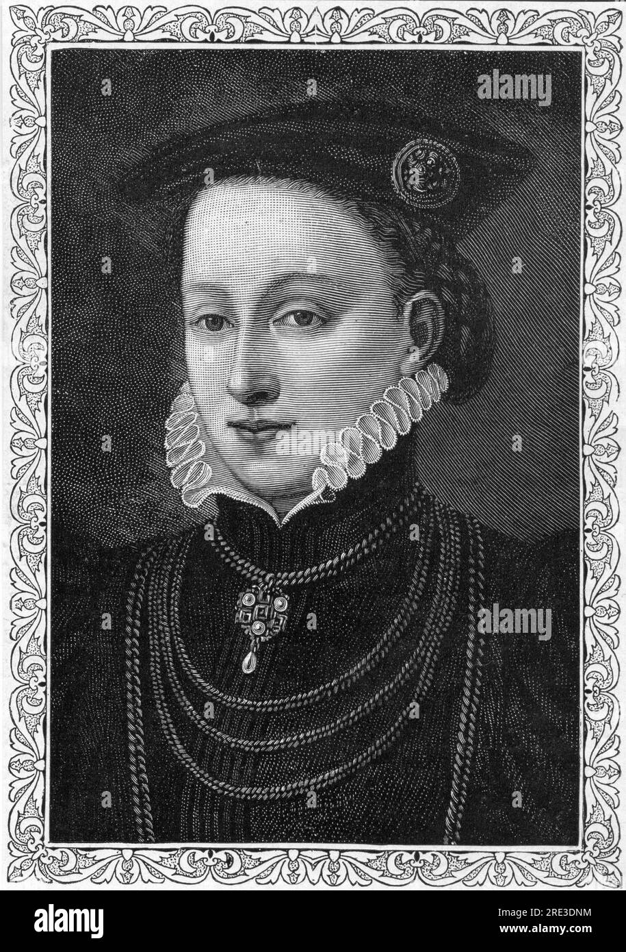Welser, Philippine, 1527 - 24.4,1580, fille patricienne d'Augsbourg, estampe après peinture, INFORMATIONS-AUTORISATION-DROITS-SUPPLÉMENTAIRES-NON-DISPONIBLES Banque D'Images