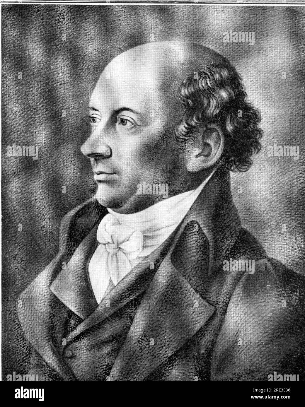 Willemer, Johann Jakob, 29.3.1760 - 19.10.1838, banquier allemand et auteur / écrivain, après dessin à la craie, LE DROIT D'AUTEUR N'A PAS À ÊTRE EFFACÉ Banque D'Images