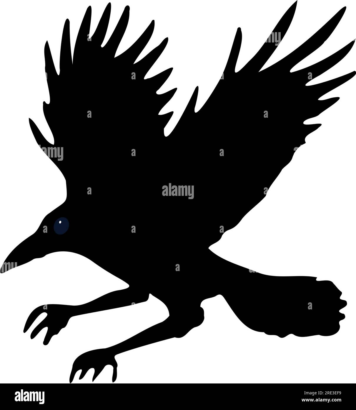 Un corbeau en vol Illustration de Vecteur