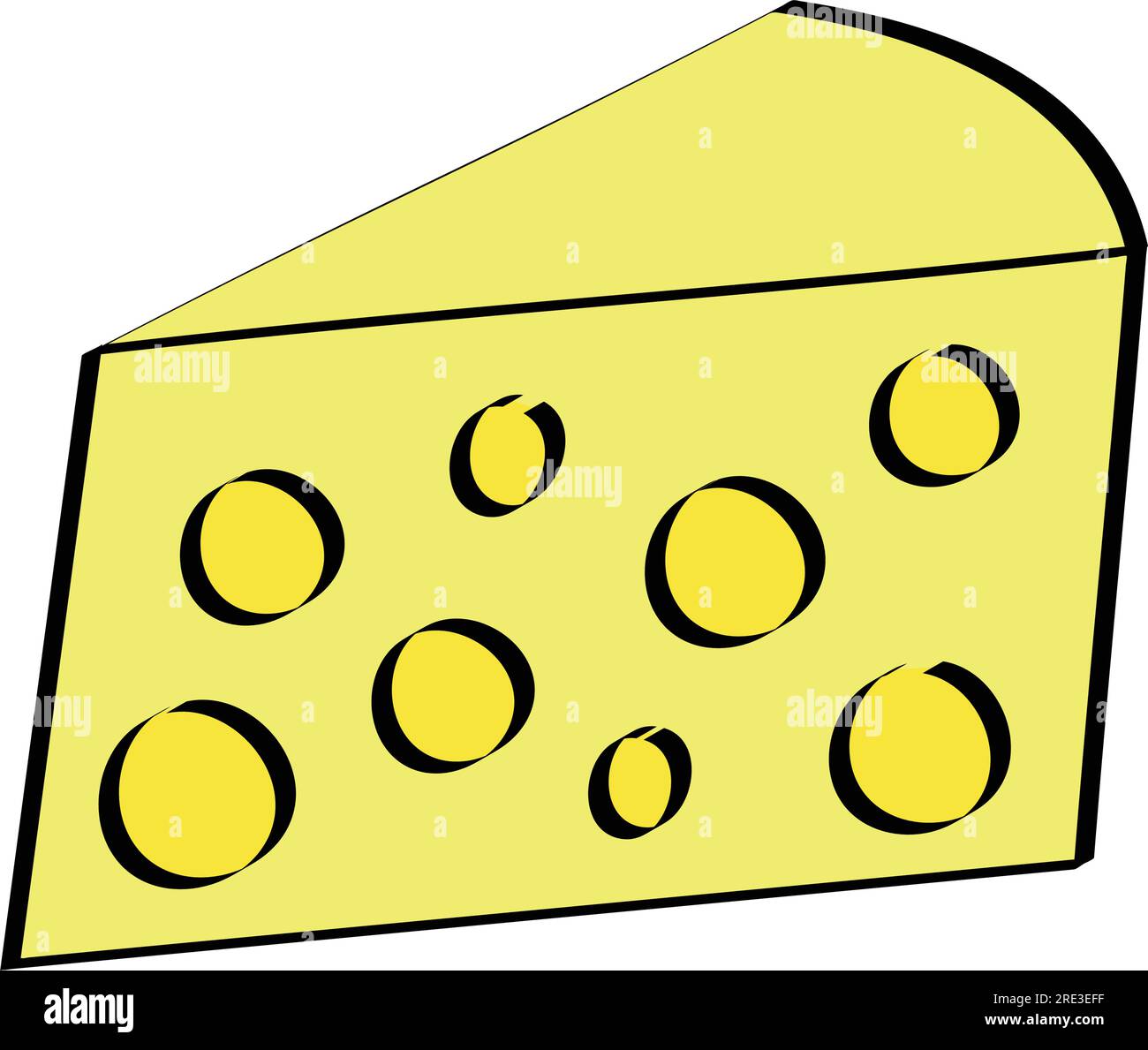 Un coin de bande dessinée de fromage suisse jaune troué dans le vecteur. Illustration de Vecteur