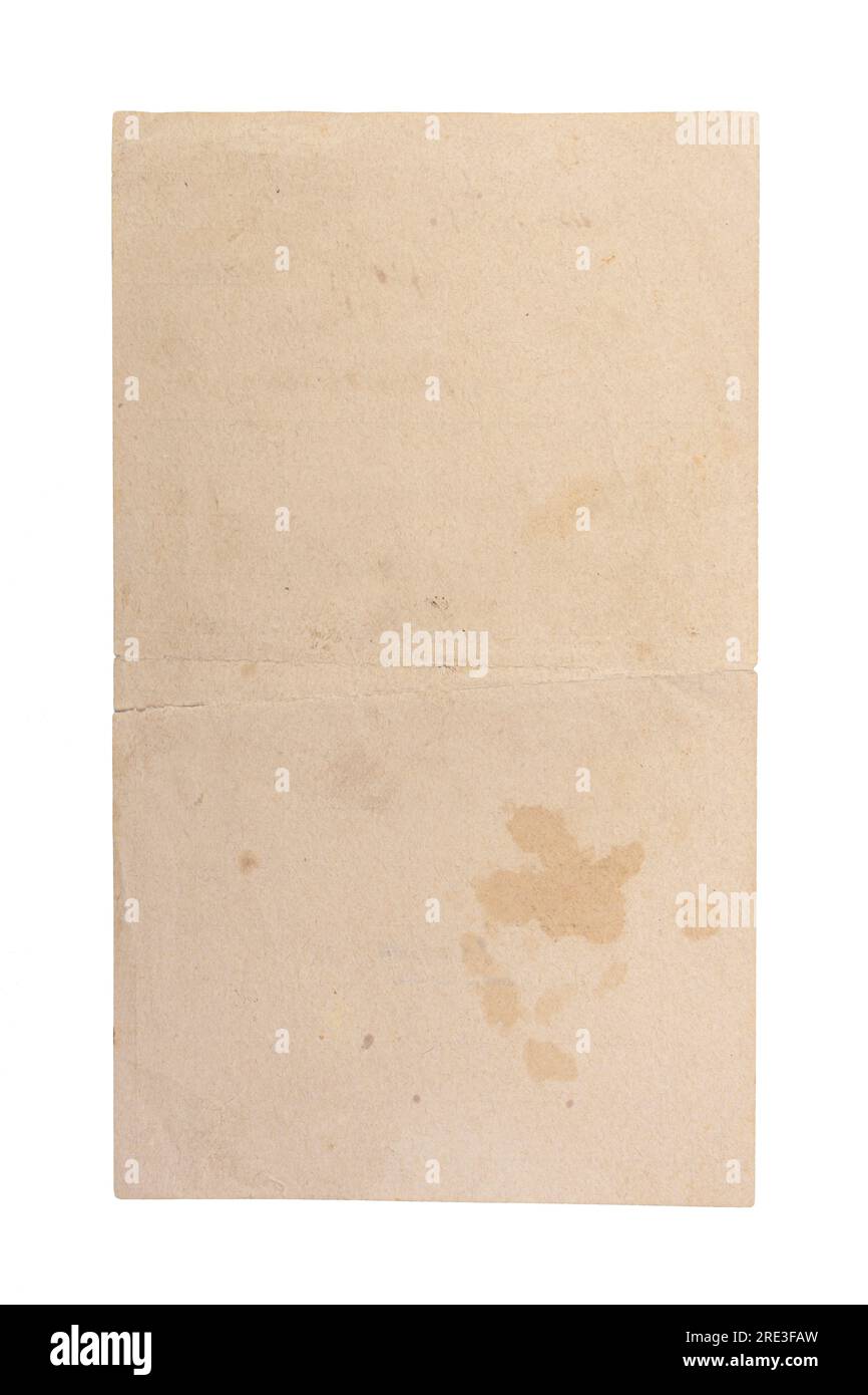 Vieux fond de papier vintage isolé sur fond blanc. Banque D'Images