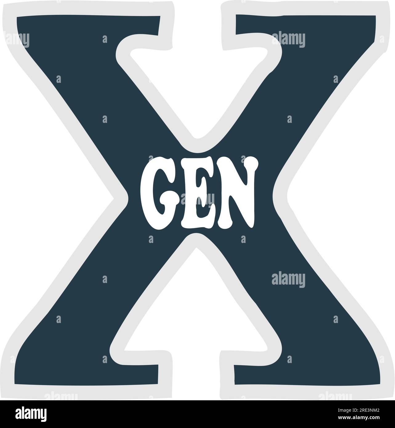 Graphique de génération X. Illustration de Vecteur