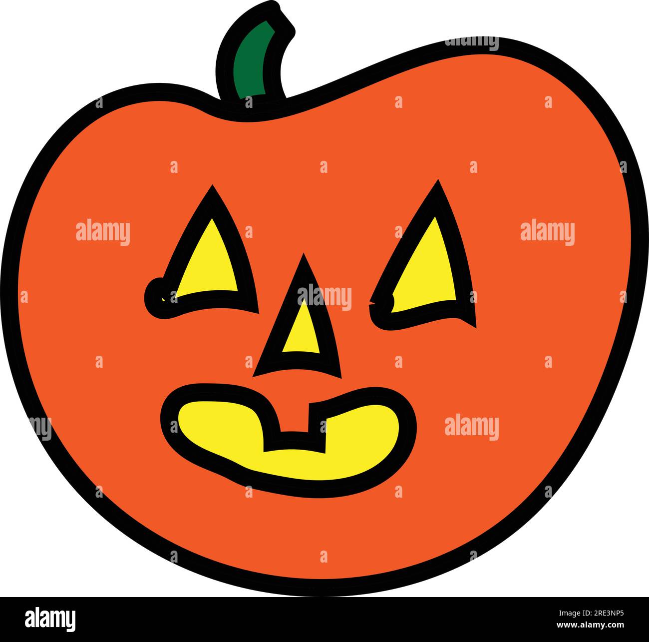 Croquis d'un Jack-o-lanterne d'Halloween Illustration de Vecteur