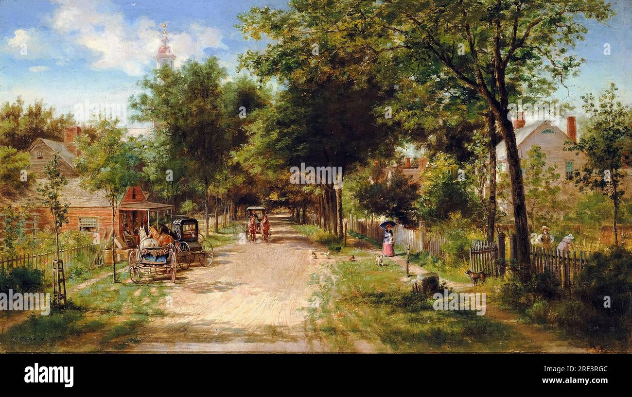 Edward Lamson Henry (EL Henry), The Country Store, peinture à l'huile sur toile, 1885 Banque D'Images