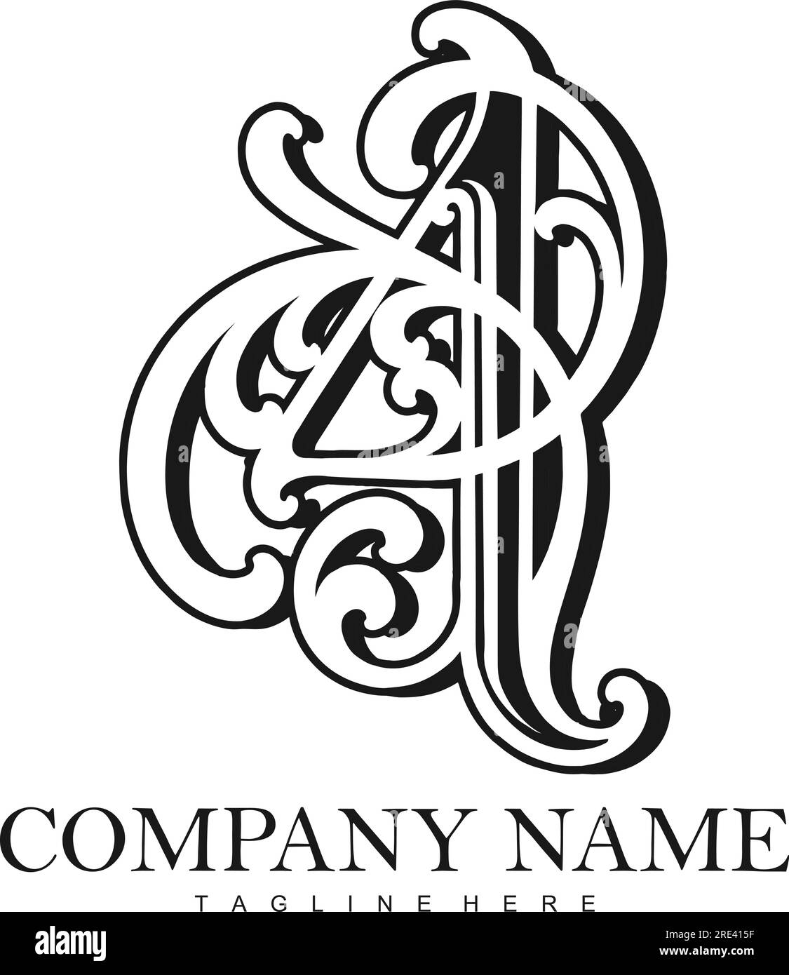 Innovation Flourish Une lettre monogramme logo illustrations vectorielles pour votre logo de travail, t-shirt de marchandise, autocollants et dessins d'étiquettes, affiche, g Illustration de Vecteur