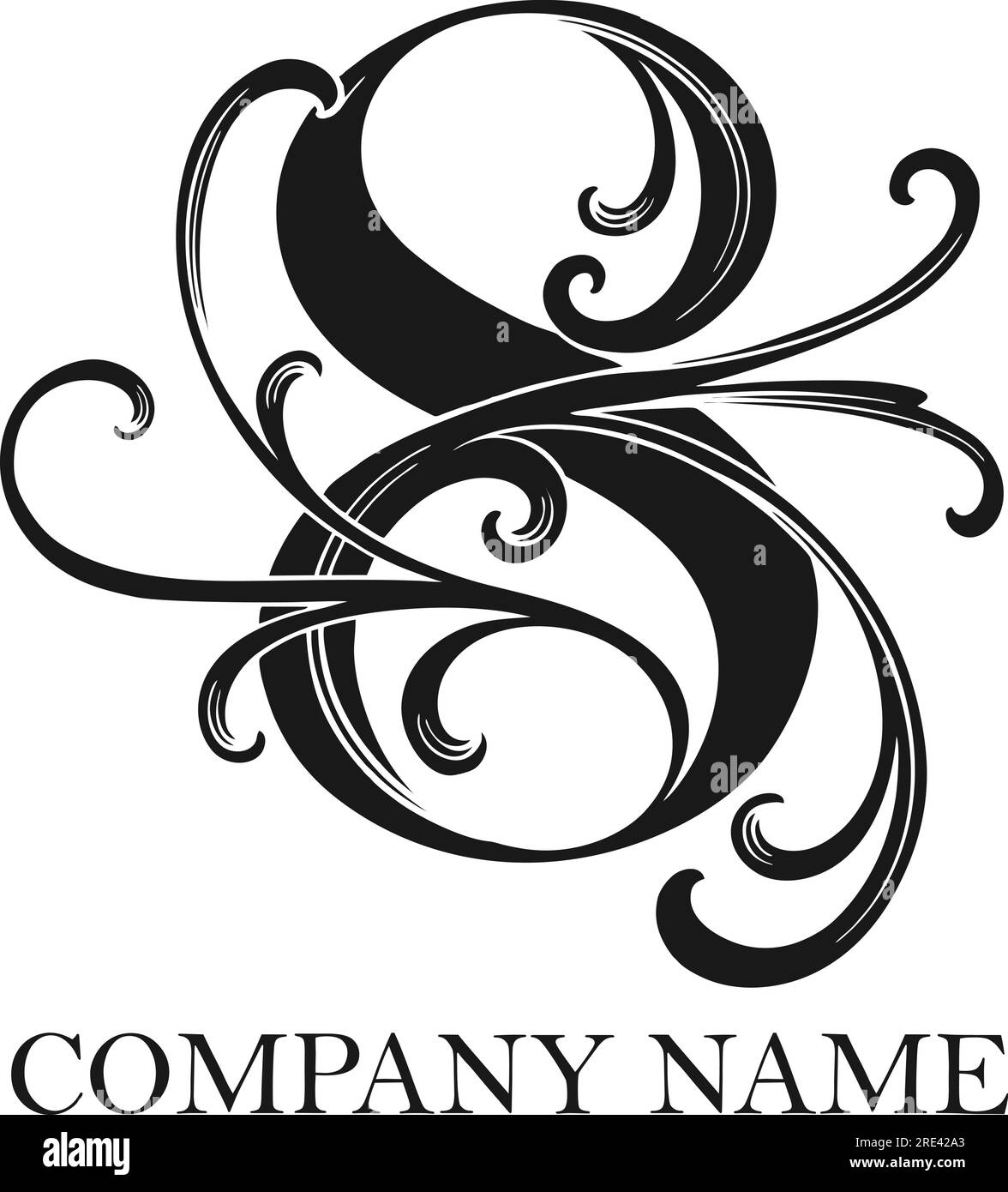 Modern twist floral numéro 8 monogramme logo illustrations vectorielles monochromes pour votre logo de travail, t-shirt de marchandises, autocollants et dessins d'étiquettes, affiche Illustration de Vecteur