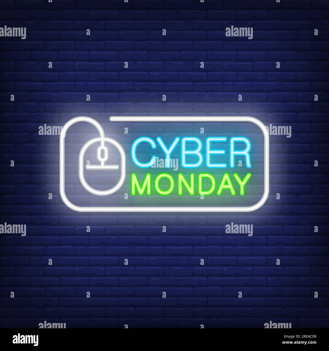 Affiche néon Cyber Monday Illustration de Vecteur