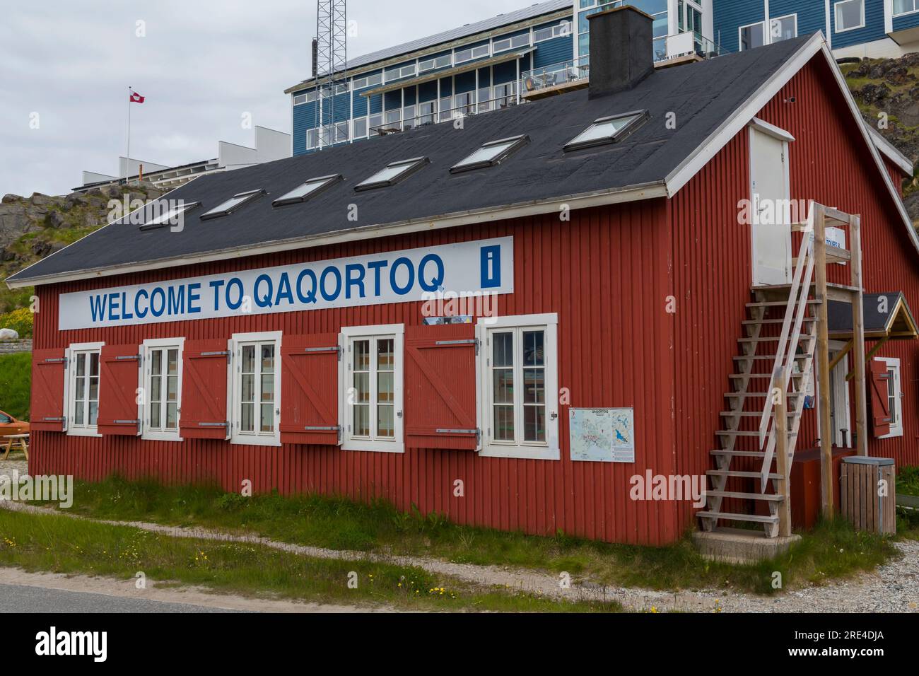Bienvenue à Qaqortoq de Qaqortoq au Groenland en juillet Banque D'Images