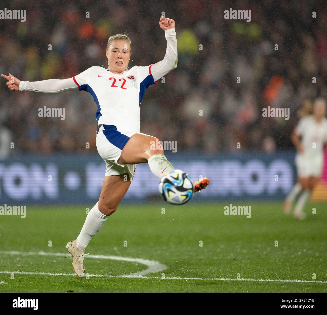 Hamilton, Nouvelle-Zélande. 25 juillet 2023. Hamilton, Nouvelle-Zélande, 25 juillet 2023 : Sophie Roman Haug (22 Norvège) est vue lors du match de la coupe du monde féminine de football 2023 entre la Suisse et la Norvège au stade Waikato de Hamilton, Nouvelle-Zélande. (Ane Frosaker/SPP) crédit : SPP Sport Press photo. /Alamy Live News Banque D'Images