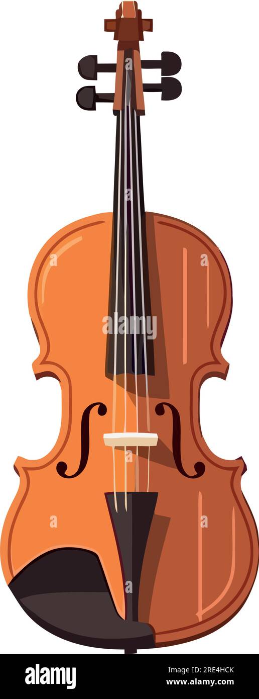 design de violon en bois sur blanc Illustration de Vecteur