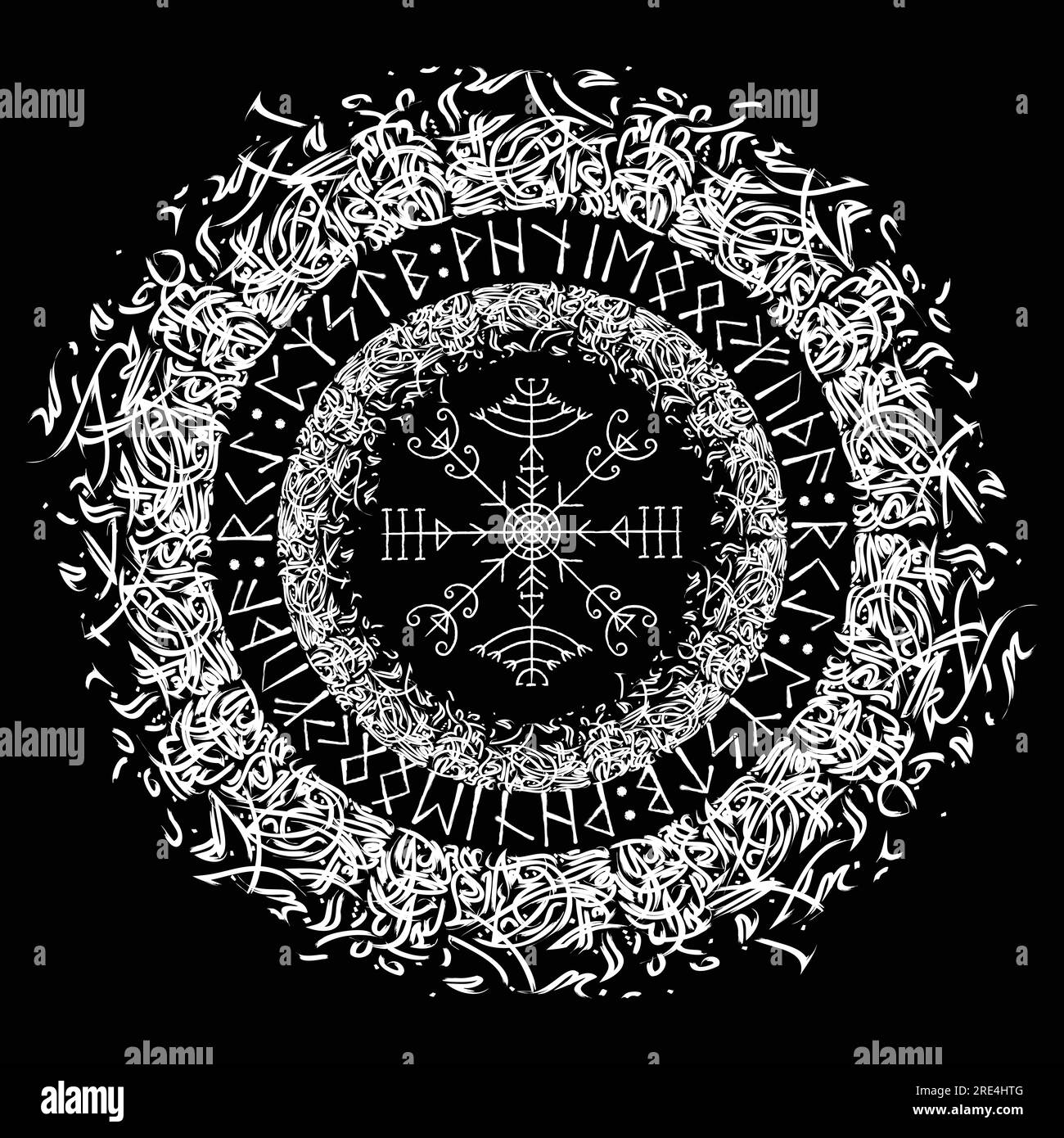 Blanc abstrait Veldismagn cercle plat Illustration de Vecteur