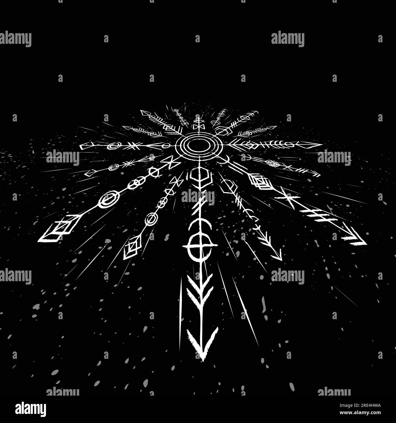 Symbole blanc isométrique runique abstrait Illustration de Vecteur