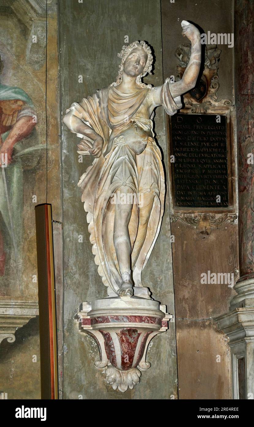 Angelo - marmo di Botticino - Giovanni Antonio Carra - XVII secolo - Brescia, chiesa di S. Maria del Carmine Banque D'Images