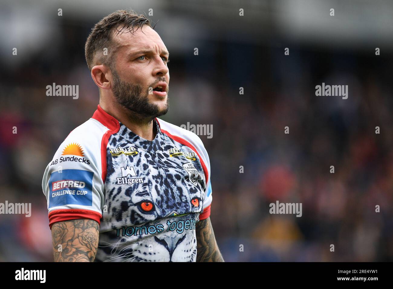 Warrington, Angleterre - 22 juillet 2023 - Gareth O'Brien de Leigh Leopards. Demi-finale de la Challenge Cup, Leigh Leopards vs St. Helens au stade Halliwell Jones, Warrington, Royaume-Uni Banque D'Images