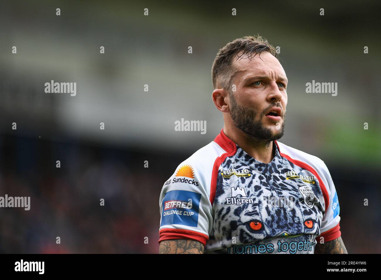 Warrington, Angleterre - 22 juillet 2023 - Gareth O'Brien de Leigh Leopards. Demi-finale de la Challenge Cup, Leigh Leopards vs St. Helens au stade Halliwell Jones, Warrington, Royaume-Uni Banque D'Images