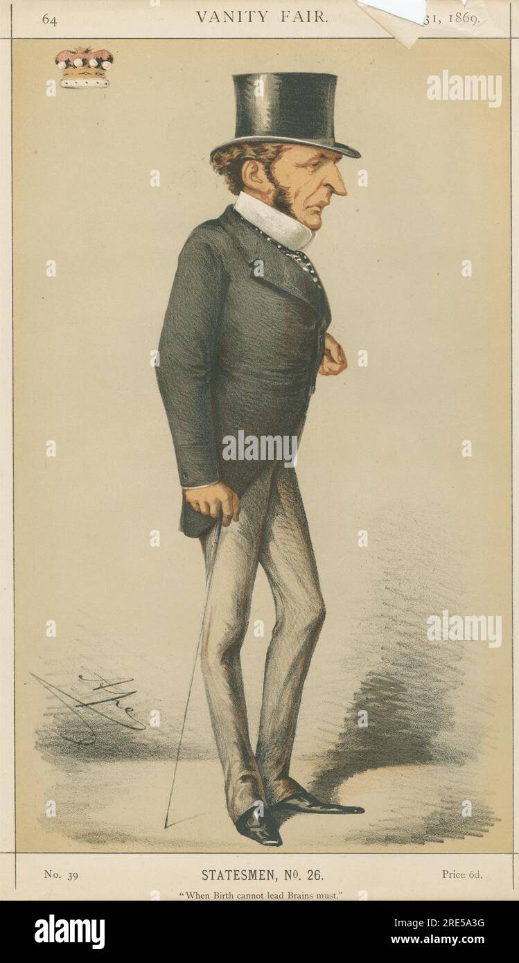 Politiciens - Vanity Fair - "quand la naissance ne peut pas mener les cerveaux doivent". Lord Cairns. 31 juillet 1869 1869 par Carlo Pellegrini Banque D'Images