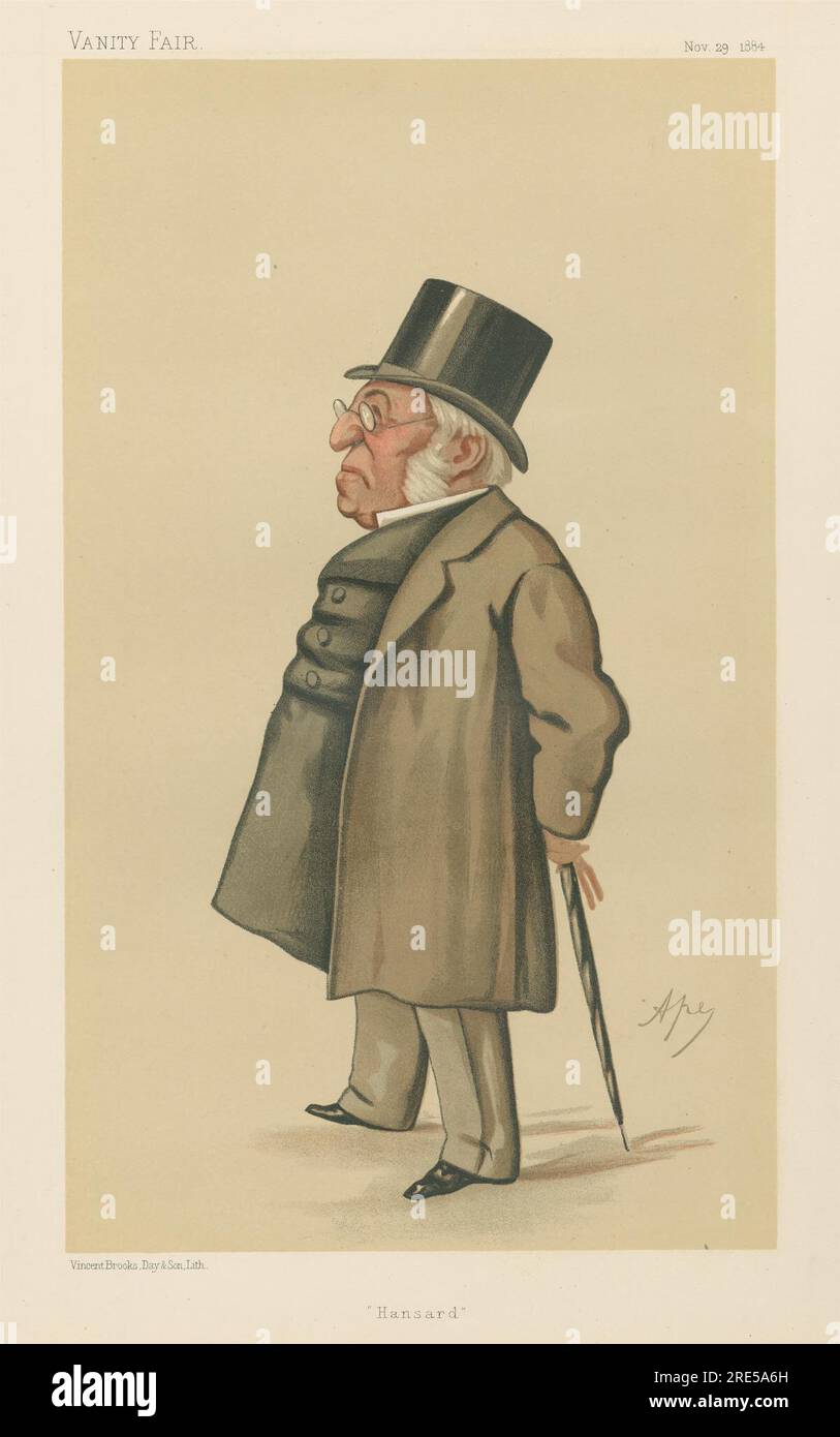Politiciens - Vanity Fair - Hansard. M. Henry Hansard. 29 novembre 1884 1884 par Carlo Pellegrini Banque D'Images