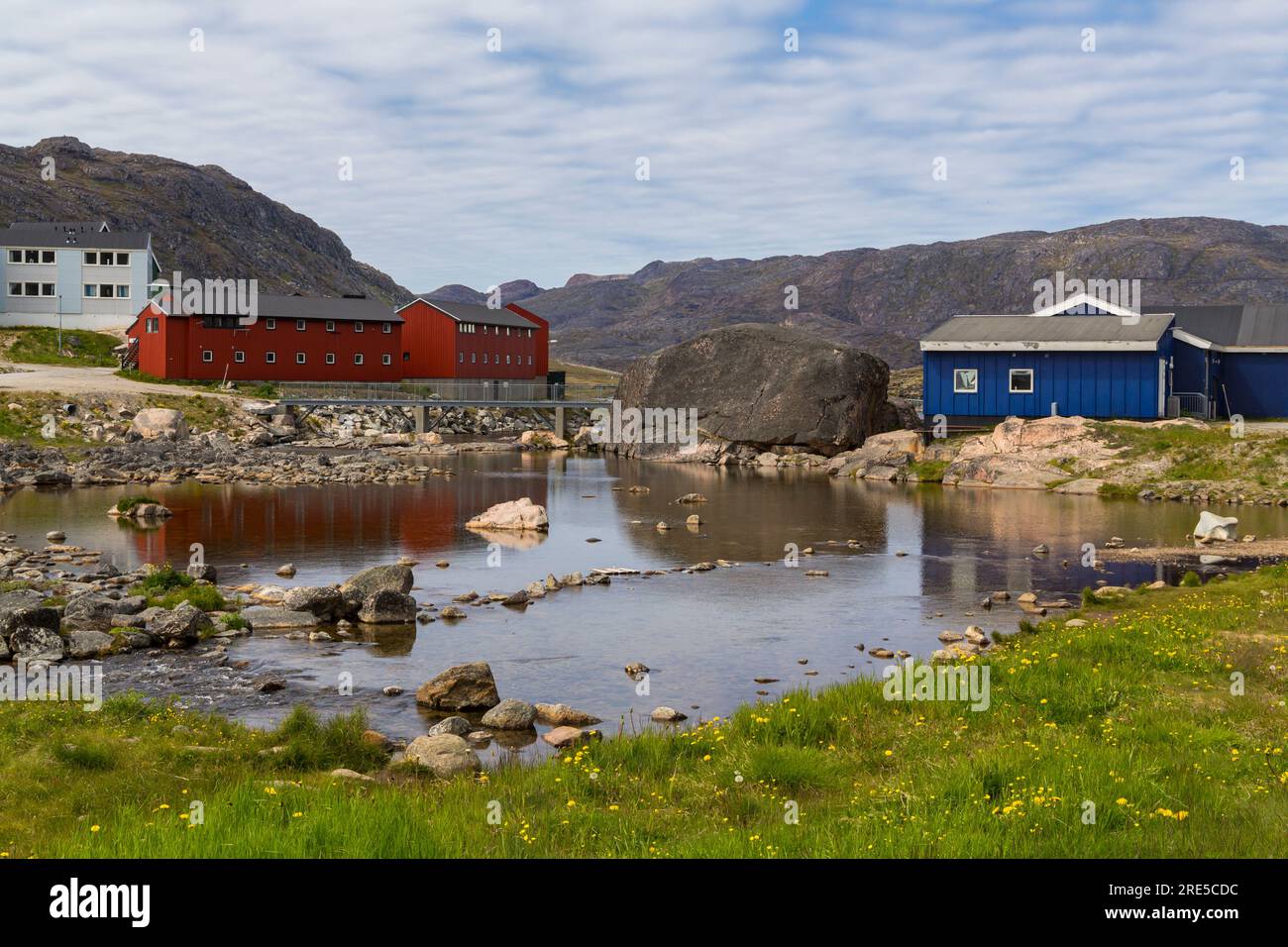 Lac à Qaqortoq, Groenland en juillet Banque D'Images