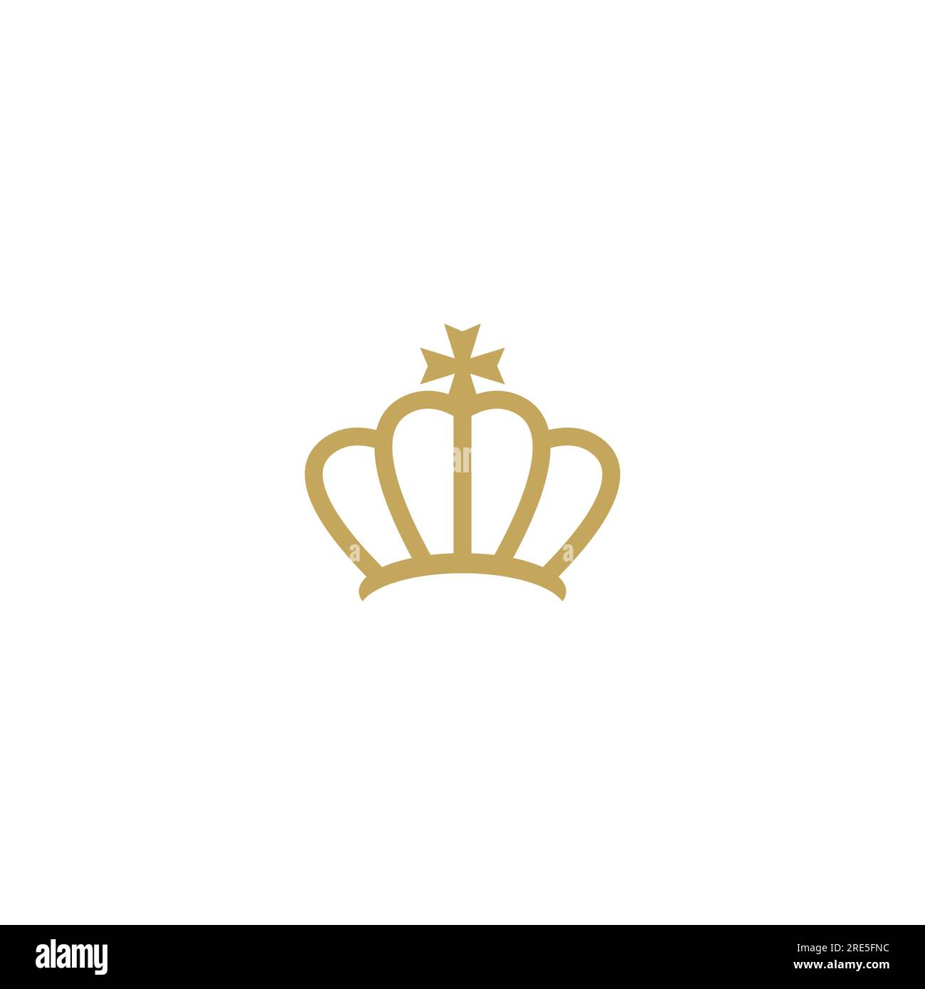 La ligne d'or l'icône d'État isolé sur blanc. Royal, luxe, VIP, signe de première classe. Prix gagnant. Monarchie, symbole de l'autorité, le pouvoir. Simple vecteur illustr Illustration de Vecteur